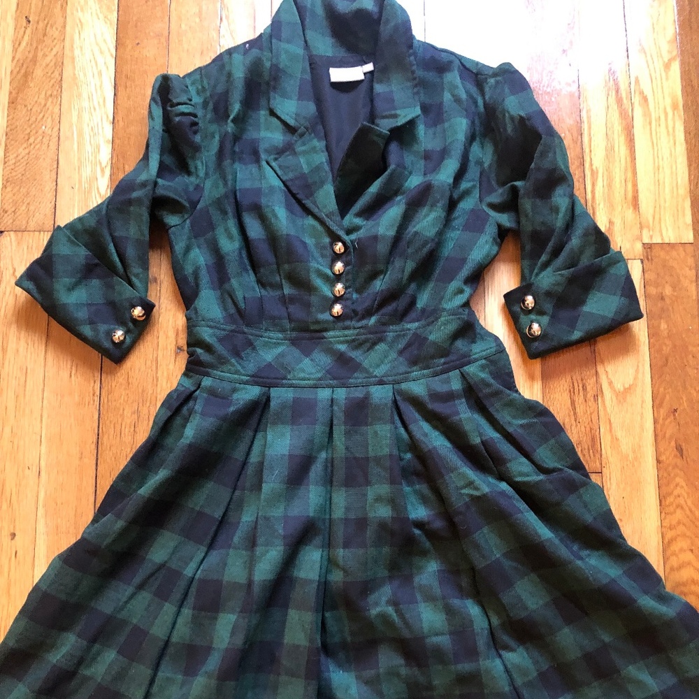 Green/Blue Gingham Dress